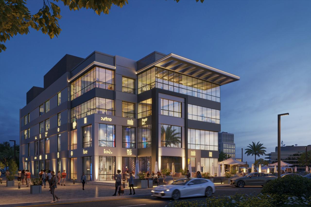 Arena Mall 3D street-level night view